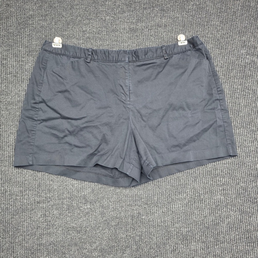 Lane Bryant Womens Black Chino Shorts Plus Size 28 Stretch Cotton Casual
